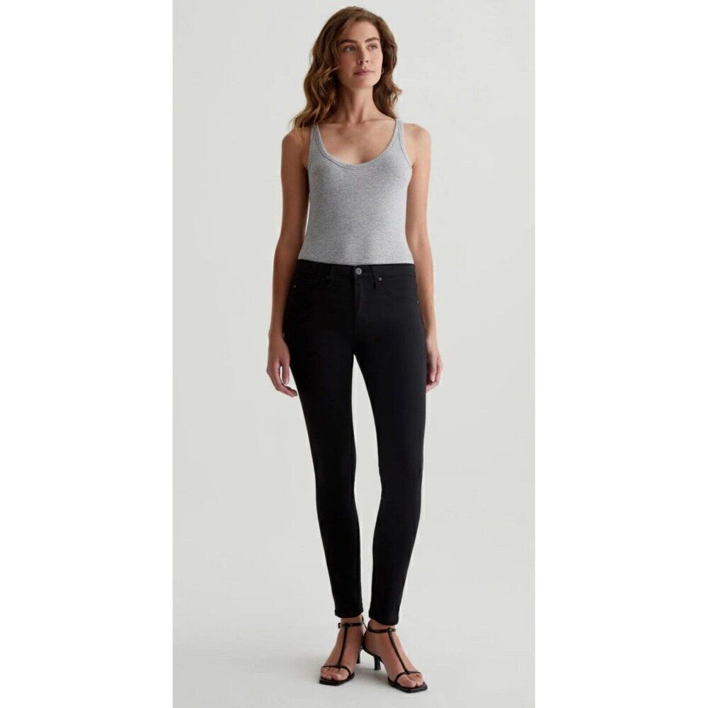 ag adriano goldschmied Solid Black The Legging Super Skinny Fit Jeans 28